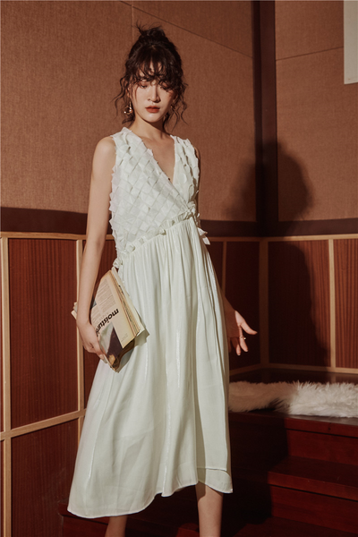 Shimmer Glamour White Wrap Dress – Maggie Haute